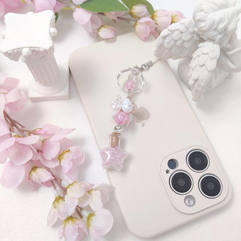 cioatu 1-4PCS Cute Phone Charms Aesthetic Y2K Cell Phone Charms Strap Strawberry Butterfly Star PhoneCharm Y2K Accessories for Bag Keychain Airpods Camera Pendants Decor - Image 2